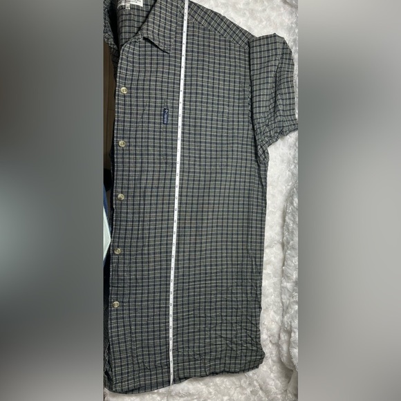 Columbia Sportswear Company Men’s Woven Blue Gray Short Sleeve Button Down Shirt - Picture 12 of 16